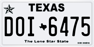 TX license plate DOI6475
