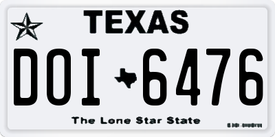 TX license plate DOI6476