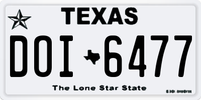 TX license plate DOI6477