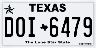 TX license plate DOI6479