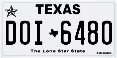TX license plate DOI6480