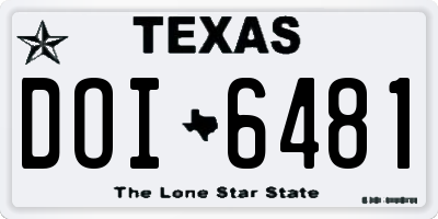 TX license plate DOI6481