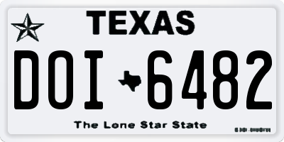 TX license plate DOI6482