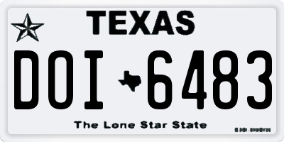 TX license plate DOI6483