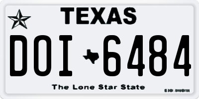 TX license plate DOI6484