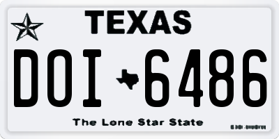 TX license plate DOI6486