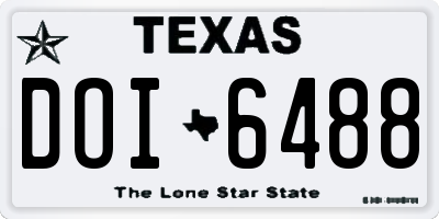 TX license plate DOI6488