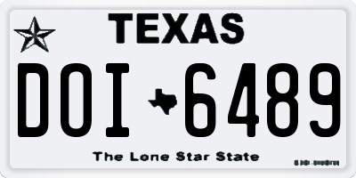 TX license plate DOI6489