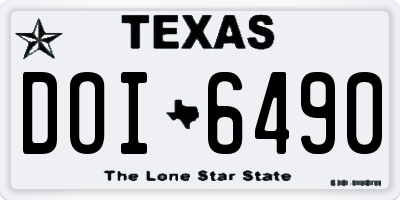 TX license plate DOI6490