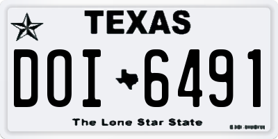 TX license plate DOI6491