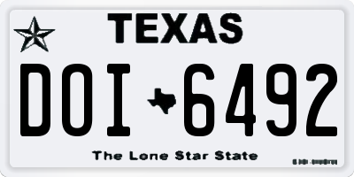 TX license plate DOI6492