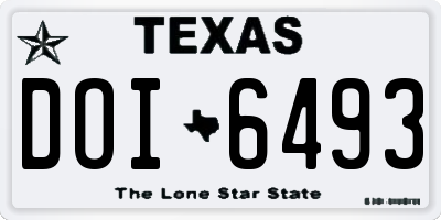 TX license plate DOI6493