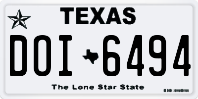 TX license plate DOI6494