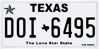 TX license plate DOI6495