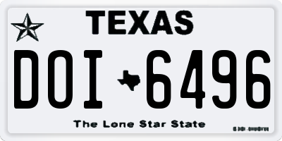 TX license plate DOI6496