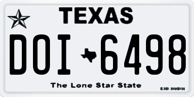 TX license plate DOI6498