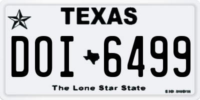 TX license plate DOI6499