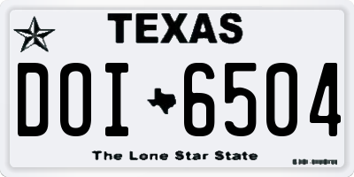 TX license plate DOI6504