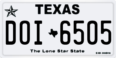 TX license plate DOI6505