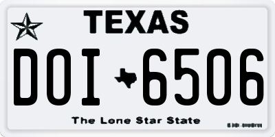TX license plate DOI6506