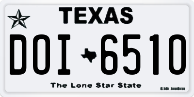 TX license plate DOI6510