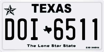 TX license plate DOI6511