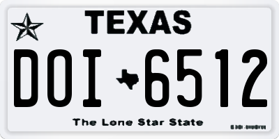 TX license plate DOI6512