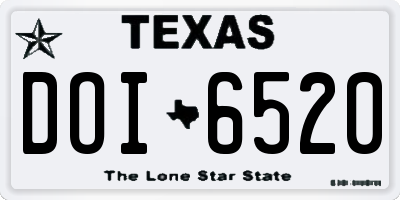 TX license plate DOI6520
