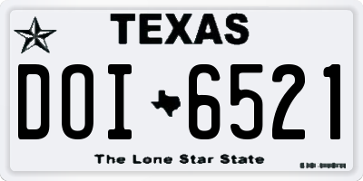 TX license plate DOI6521