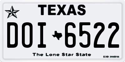 TX license plate DOI6522