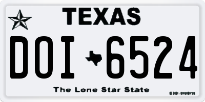 TX license plate DOI6524