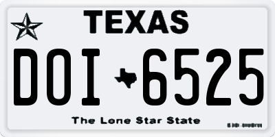 TX license plate DOI6525