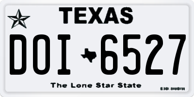 TX license plate DOI6527