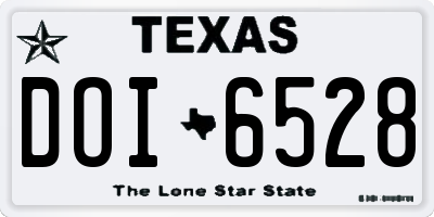 TX license plate DOI6528