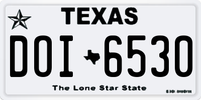TX license plate DOI6530