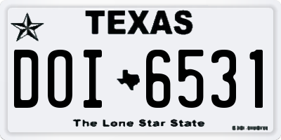 TX license plate DOI6531