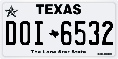 TX license plate DOI6532