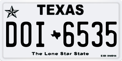 TX license plate DOI6535