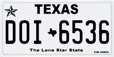TX license plate DOI6536