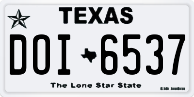 TX license plate DOI6537