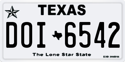 TX license plate DOI6542