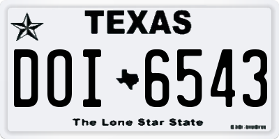TX license plate DOI6543
