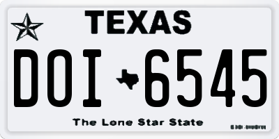 TX license plate DOI6545