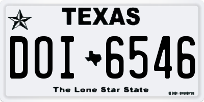 TX license plate DOI6546