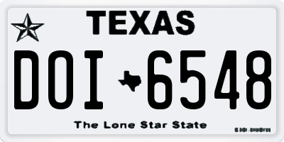 TX license plate DOI6548