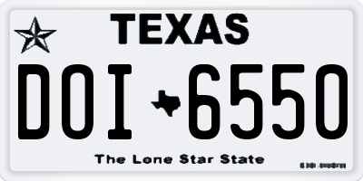 TX license plate DOI6550