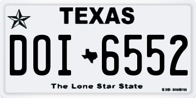 TX license plate DOI6552