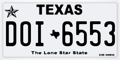 TX license plate DOI6553