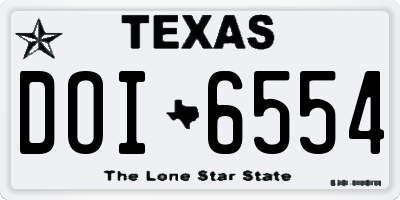 TX license plate DOI6554