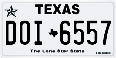TX license plate DOI6557